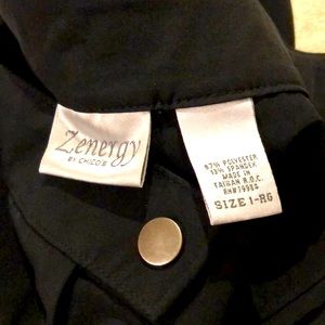 Chico’s Zenergy pants snap closure around waist and ankles